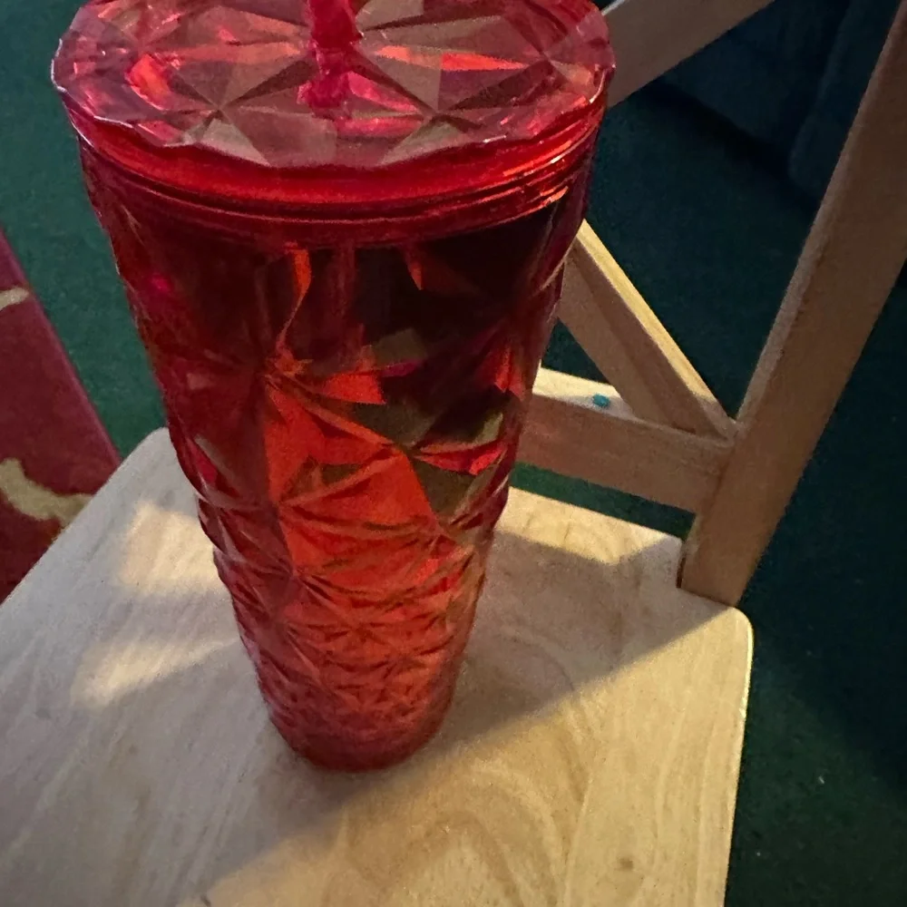 Starbucks Vibrant Red Glass Tumbler